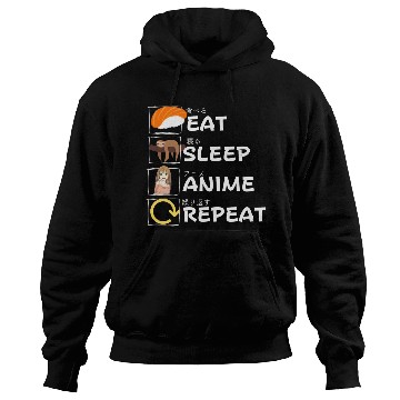 Discover Eat Sleep Anime Repeat Hoodies, Anime Manga