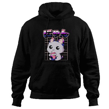 Discover Genderfluid Pride Kawaii Cat Strawberry Milk Hoodies