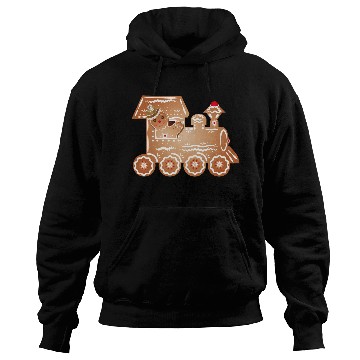 Discover Gingerbread man as a train driver on the train Hoodies