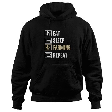 Discover Funny Quote Eat Sleep Farming Repeat Hoodies