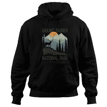 Discover Mount Rainier National Park Mountains Deer Hoodies