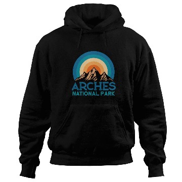 Discover Cool Vintage Retro Arches National Park Mountain Hoodies