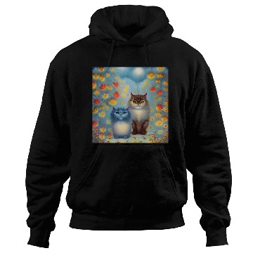 Discover Two Paws Think Alike - Cat Couple in Autumn Hoodies