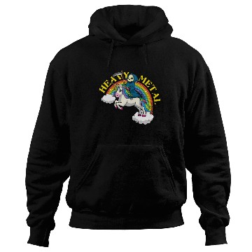 Discover Skeleton Unicorn Rainbow Metal Music Heavy Rock Hoodies