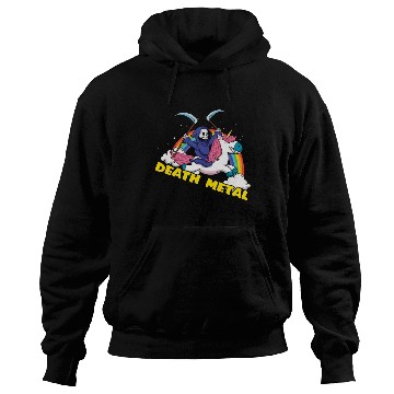 Discover Skeleton Unicorn Rainbow Metal Music Lover Hoodies