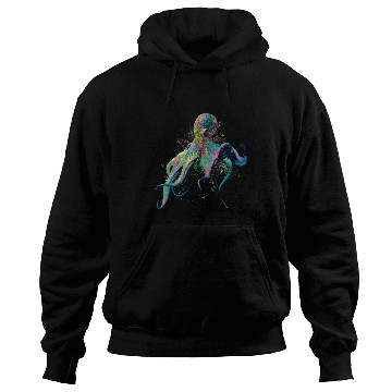 Discover Colorful Inked Octopus Illustration Hoodies