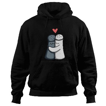 Discover Salt and Pepper Hugging Love : Funny illustration Hoodies