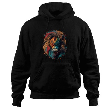Discover Colorful Lion Painting Hoodies