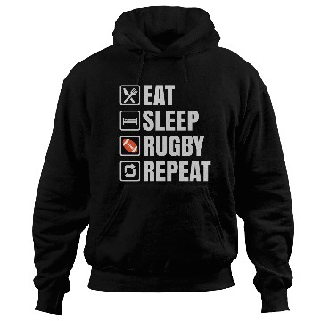 Discover Eat Sleep Rugby Repeat Hoodies