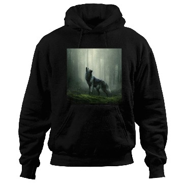 Discover Howling wolf at midnight Hoodies