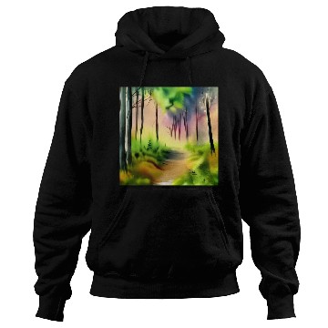 Discover Water color green forest Hoodies