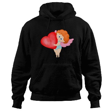 Discover Lovely cupids. Cupid with a red heart Hoodies