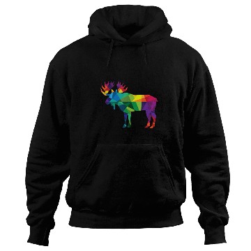 Discover Moose Colorful Low Poly Art HUNTING Theme - Hunter Hoodies