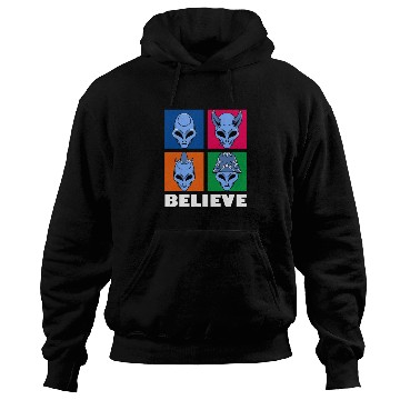 Discover Funny Believe alien square Vintage 70s Alien Lover Hoodies