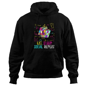 Discover Eat Sleep Solve Repeat Math Speed Cubing Genie Hoodies