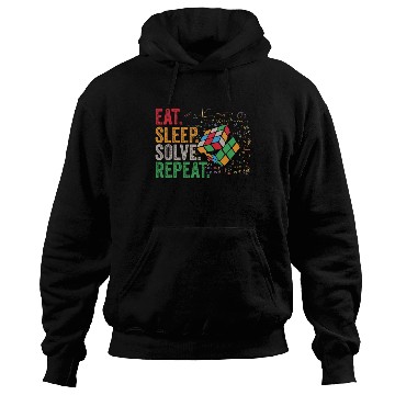 Discover Eat Sleep Solve Repeat Math Speed Cubing Genie Hoodies