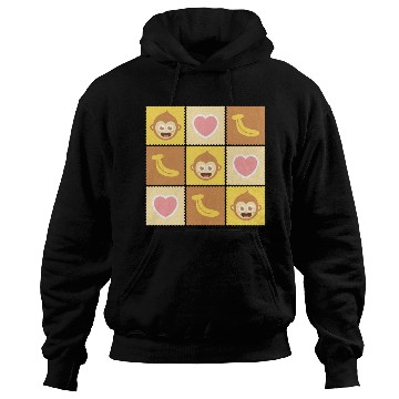Discover Cute Monkey and Banana Pattern Hoodies