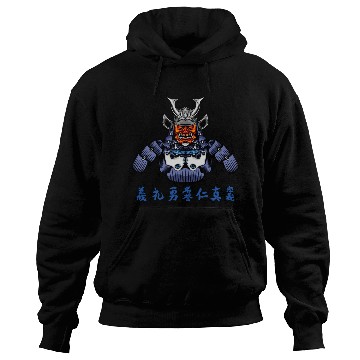 Discover Japanese Samurai Warrior Blue Devil Mask Hoodies