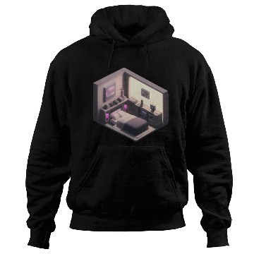 Discover Isometric Bedroom - Synthwave Retro Future Room Hoodies