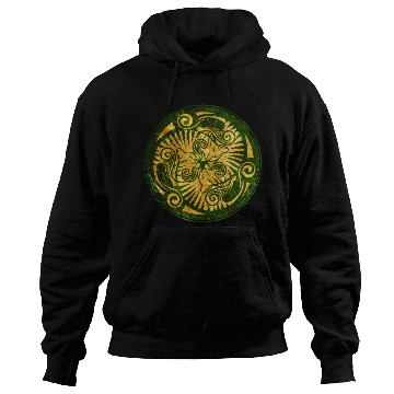 Discover Sleeping kittens, gold on green Hoodies