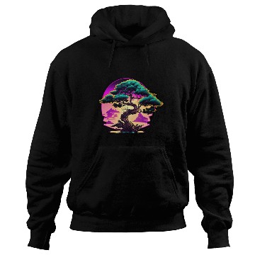 Discover Synthwave Bonsai Tree Hoodies