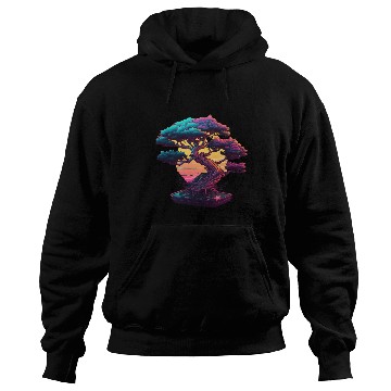 Discover Synthwave Bonsai Tree Hoodies