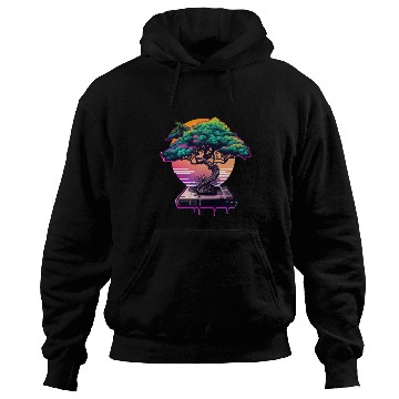 Discover Synthwave Bonsai Tree Hoodies
