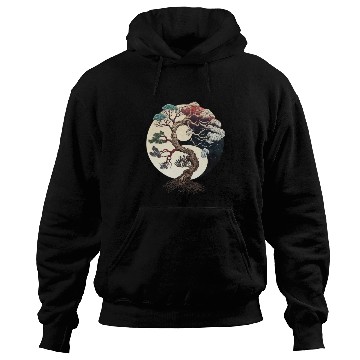 Discover Yin and Yang Bonsai Tree Hoodies
