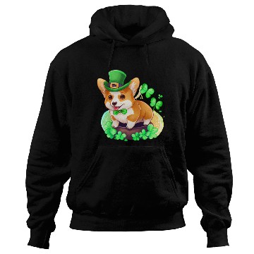 Discover St Patrick's Day Irish Cute Corgi Saint Patrick Hoodies