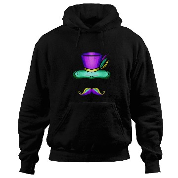 Discover Hat And Mustache For Mardi Gras Hoodies