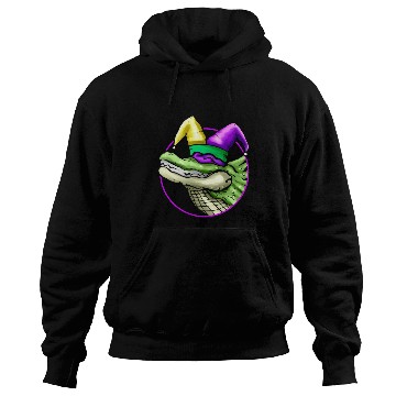 Discover Crocodile with Jester Hat for Mardi Gras Hoodies
