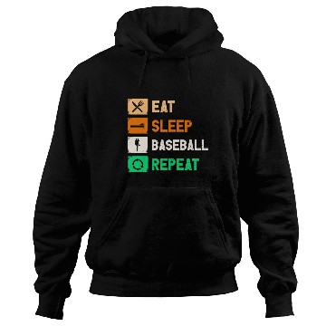 Discover Eat Sleep Baseball Repeat Funny Gaming Hoodies