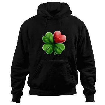 Discover Four Leaf Clover Shamrock With Heart For St Hoodies