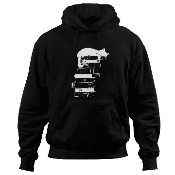 Discover Sleep Cats Book Repeat, Cat Book Lovers Reading Bo Hoodies