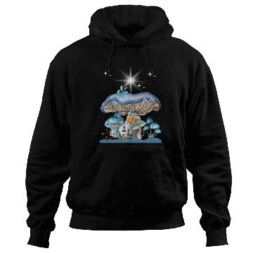 Discover Pastel Blue Mushrooms Hoodies