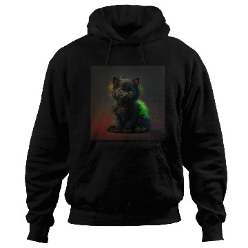 Discover Cute black kitten blended with a wicked spider Hoodies