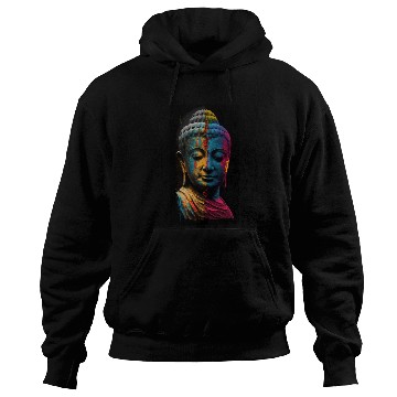 Discover Enlightened Elegance: Colorful Buddha Portraits Hoodies