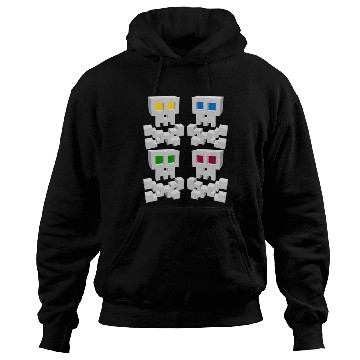 Discover 8-bit Pixel Pop Art Style Pirate Flag Skulls Hoodies