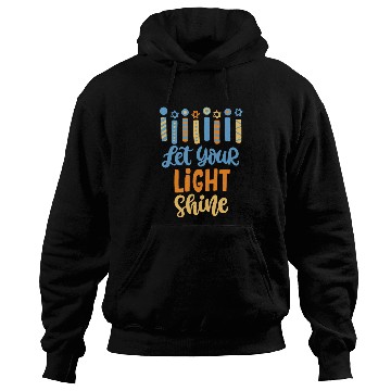 Discover Funny Hanukkah Let Your Light Shine Menorah Adults Hoodies