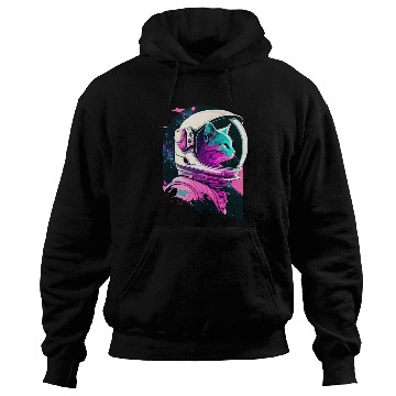 Discover Aesthetic Vaporwave Space Cat 80s 90s Astronaut Hoodies