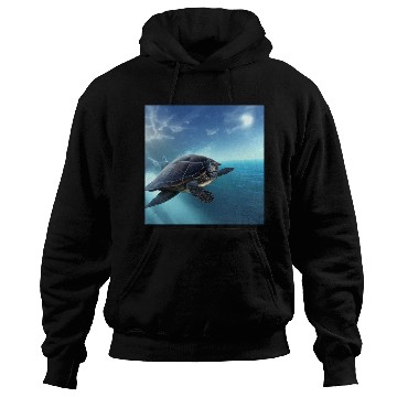 Discover Turtle swimming in the blue ocean print Hoodies