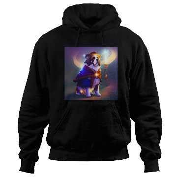 Discover Saint Bernard Dog as a Wizard Hoodies