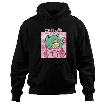 Discover Cottagecore Aesthetic Kawaii Frog Drinking Japanes Hoodies