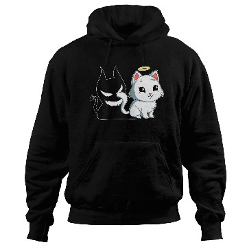 Discover Funny Angel Devil Cat Hoodies Sweet Dearly Kitty D