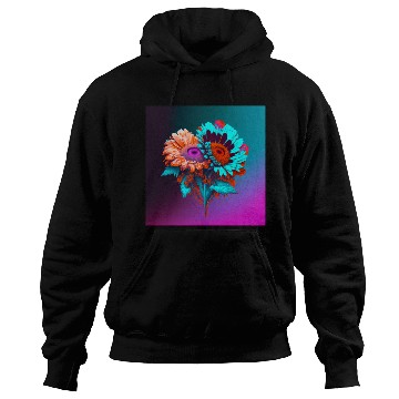 Discover Blue and Orange Love Blooms Hoodies