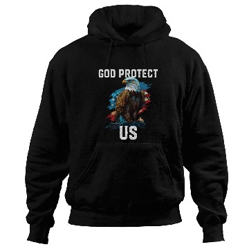 Discover God Protect US American Bald Eagle Christian 4th Hoodies