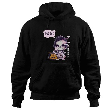 Discover Cute Skeleton Chibi Pumpkin Japanese Aesthetic Hoodies
