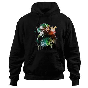 Discover Banksy DJ Monkey Thinker Hoodies