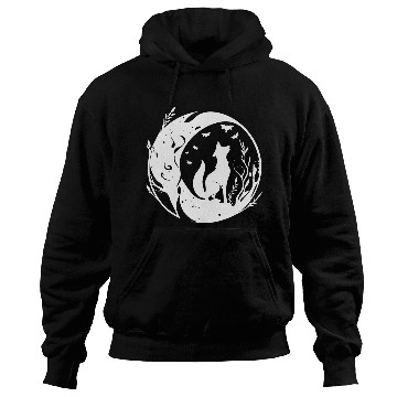 Discover Pretty Cute Tattoo Style Fox In The Moon Hoodies