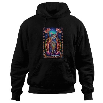 Discover stylized art cat Magic meditating pose-cat lover Hoodies